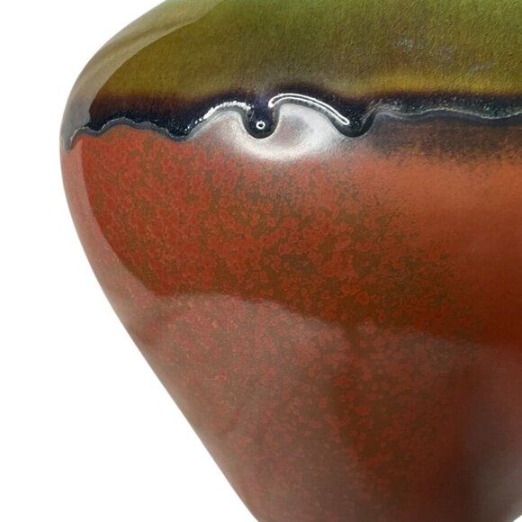 Southwestern Style Ceramic Bulb Vase Drip Glazed Decorative Retro Home Decor - Picture 4 of 6